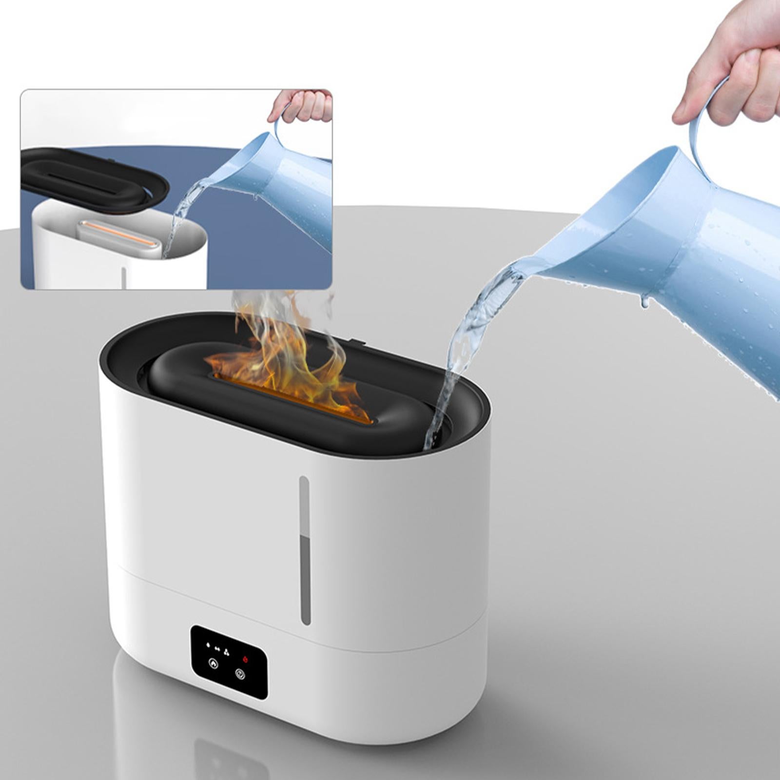 Umidificatore a ultrasuoni con effetto fiamma 3D, diffusore di oli essenziali, 3L, silenziatore, per 41-60m², bianco - 8