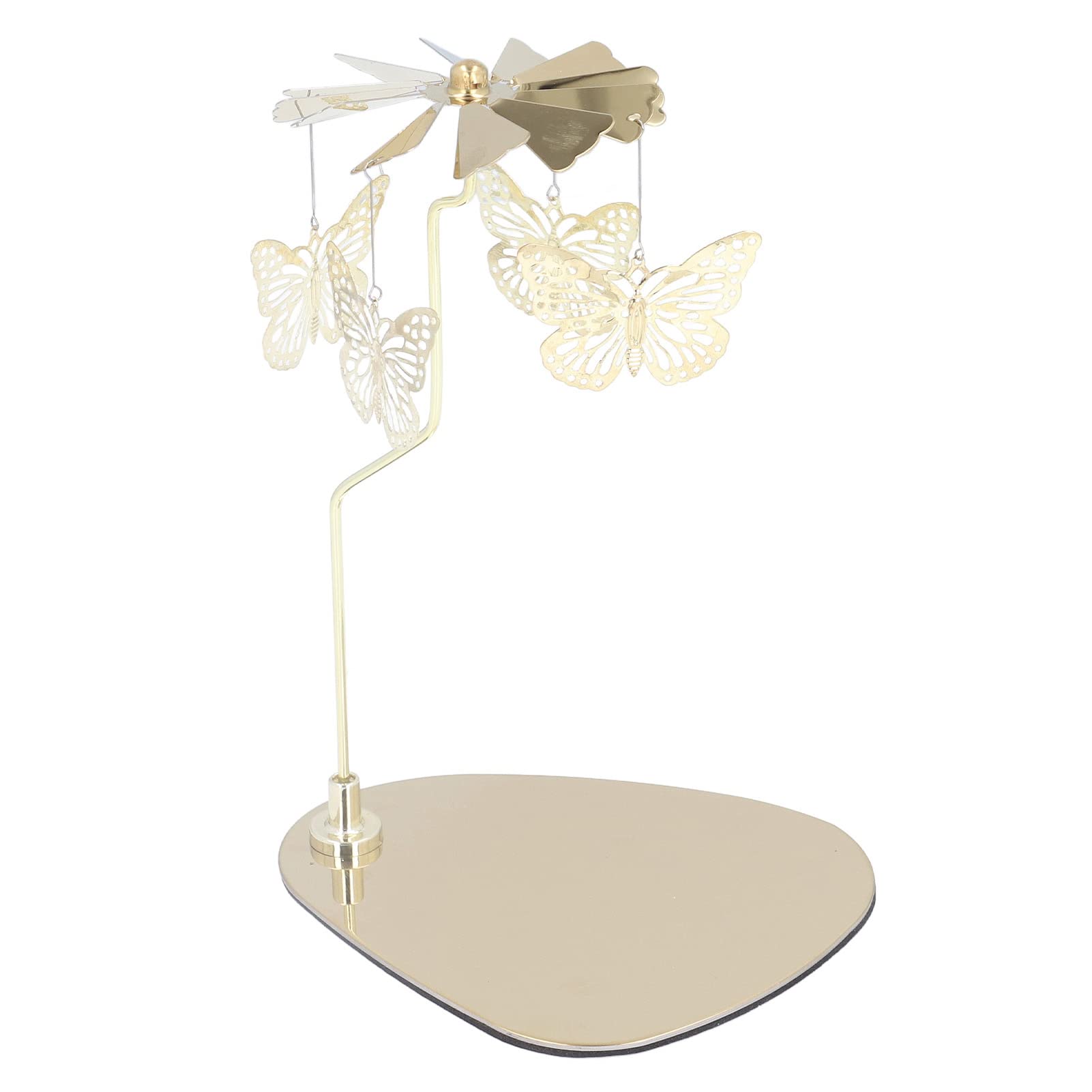 Bougeoir Rotatif, Carrousel de Bougies, Bougeoir Rotatif de Style Européen Romantique, Plateau Triangulaire Rond pour Centre de Table, Décoration de (Papillon doré (Tasse sans