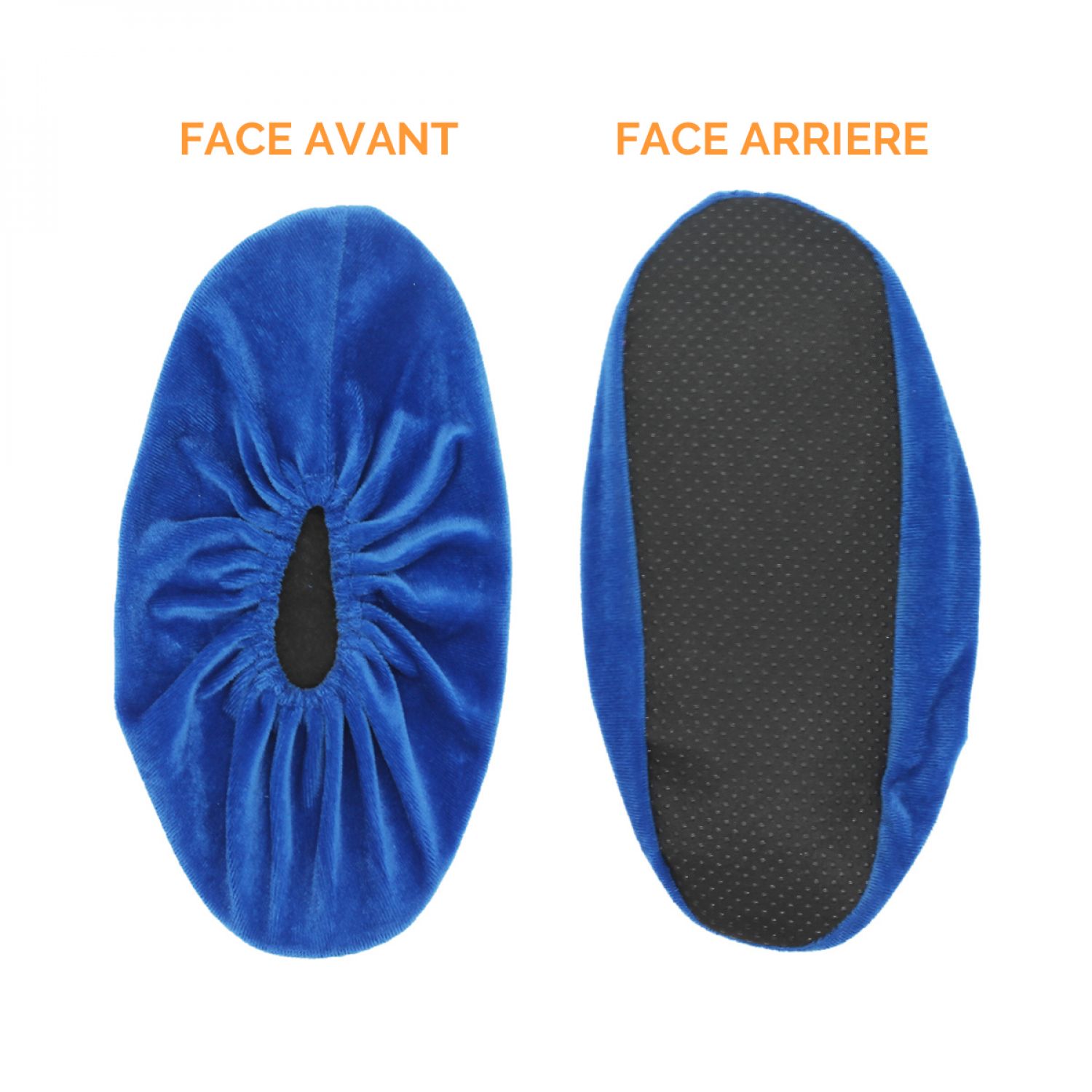 Lot de 5 paires de surchaussures lavables antidérapantes - Bleu - Vivezen - 5