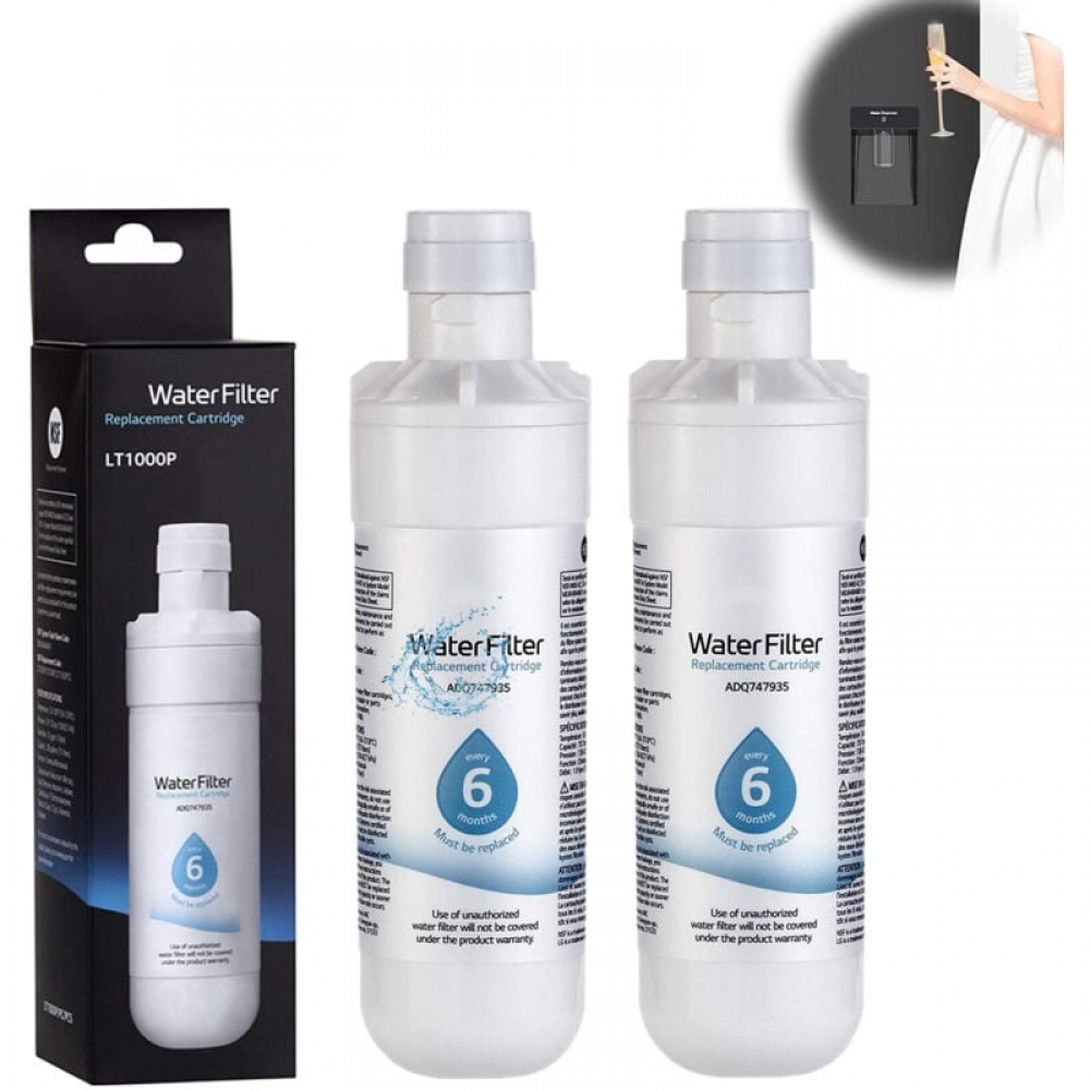 2 opakowania LT1000P/PC/PCS, MDJ64844601, ADQ74793501, ADQ7479350 wymienny filtr wody do lodówki