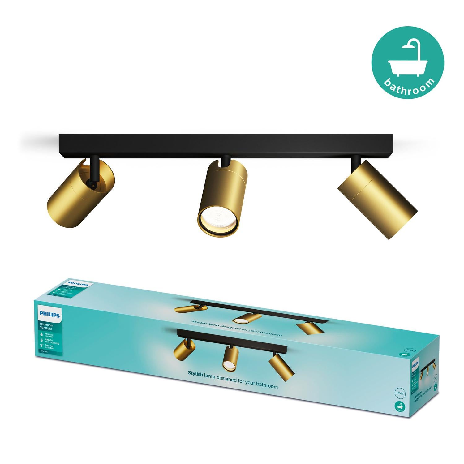 Lampa Sufitowa Philips Reflektor 3x GU10 IP44 Natynkowa Miedziany-Czarny 1 szt.