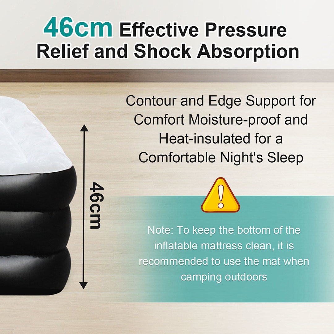 Colchon Hinchable Electrico Fibra 2 Personas con bomba electrica integrada 200*152*46cm - 6