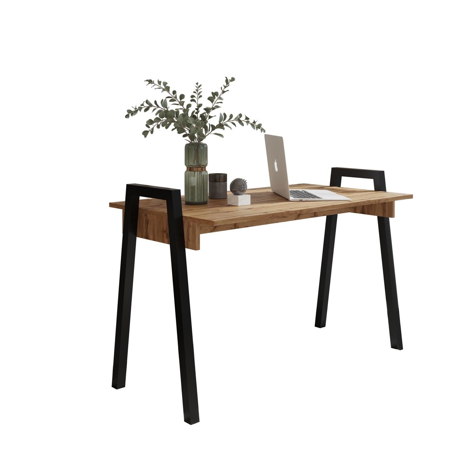 Biurko FRAME - Loftowy Design z Dębowym Blatem i Czarnymi Nogami, Wymiary 120x68 cm