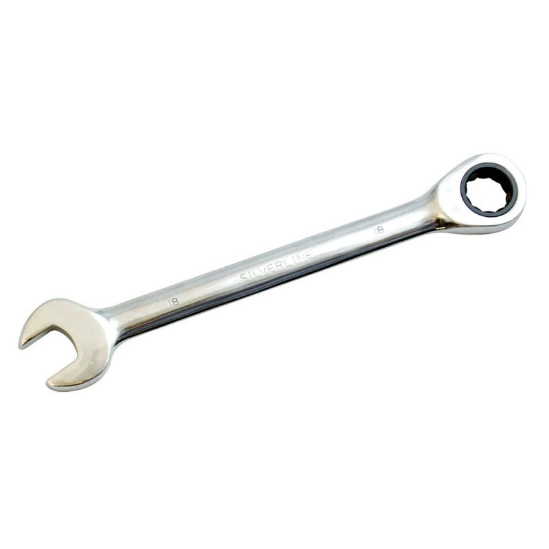Silverline 793777 - Chiave mista a cricchetto, 18 mm