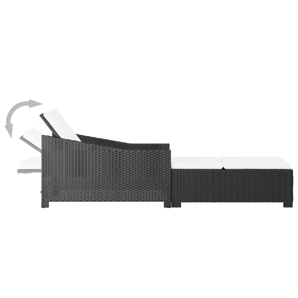 Sdraio lettino da giardino prendisole lettino da giardino terrazza mobili da esterno con cuscino bianco c 02_0012305 - 5