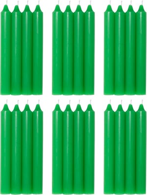 Viyffo Set 4 Candele Coniche Verde Sfumato 30,5 Cm - Non Profumate, Senza Fumo, Lunga Durata (6-8 Ore) Per Candelieri Matrimoni E Cene