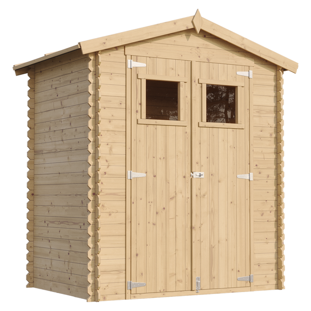 Abri de jardin en bois TIMBELA M367 - Stockage extérieur I196xL136xH218 cm/ 1.98 m2 Petit abri à outils, Local à vélos - Toit imperméable
