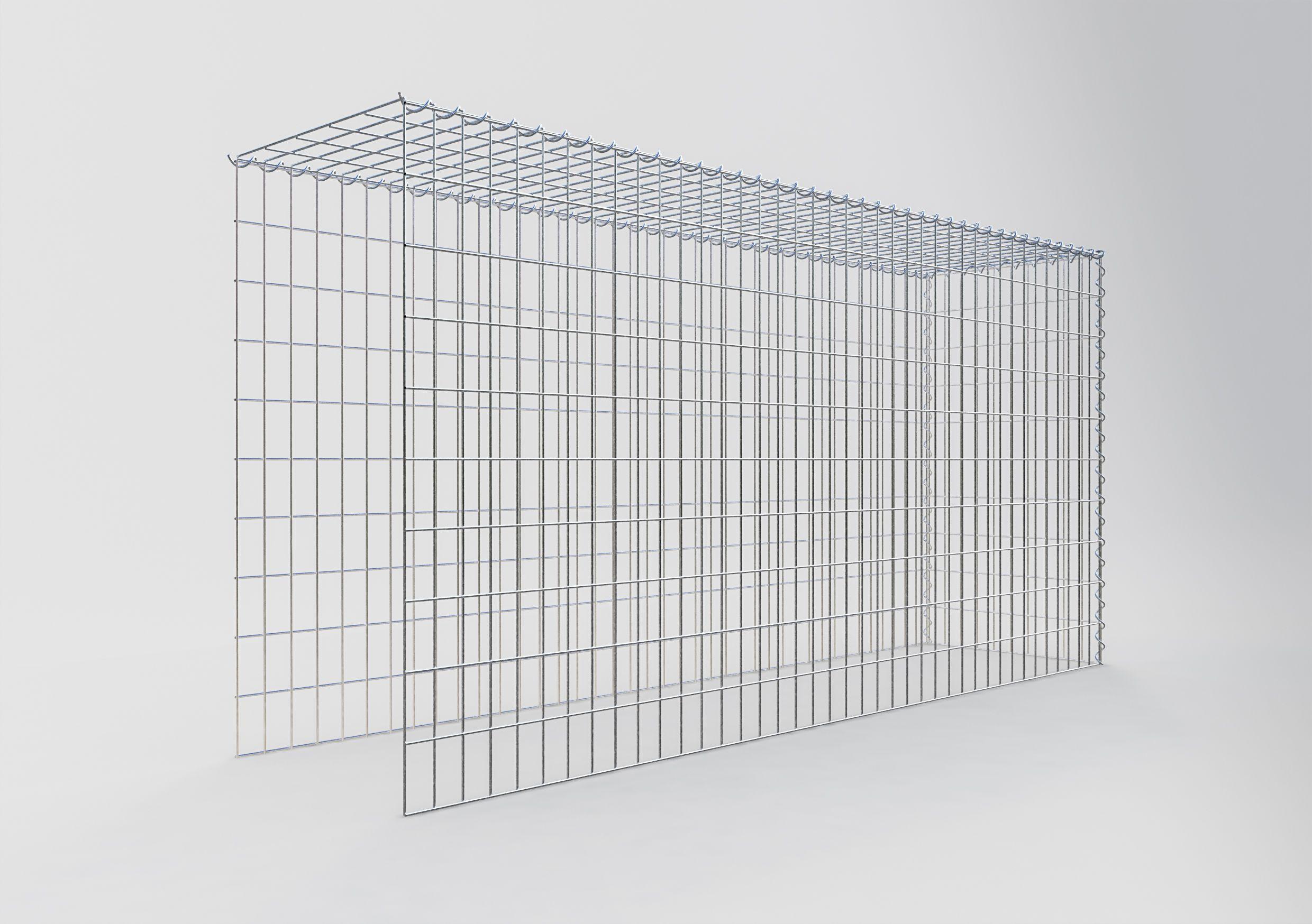 Gavión para ampliar y apilar, 200x100x50cm (LxHxP), malla 5 x 10cm, sin rejilla frontal ni inferior - 2