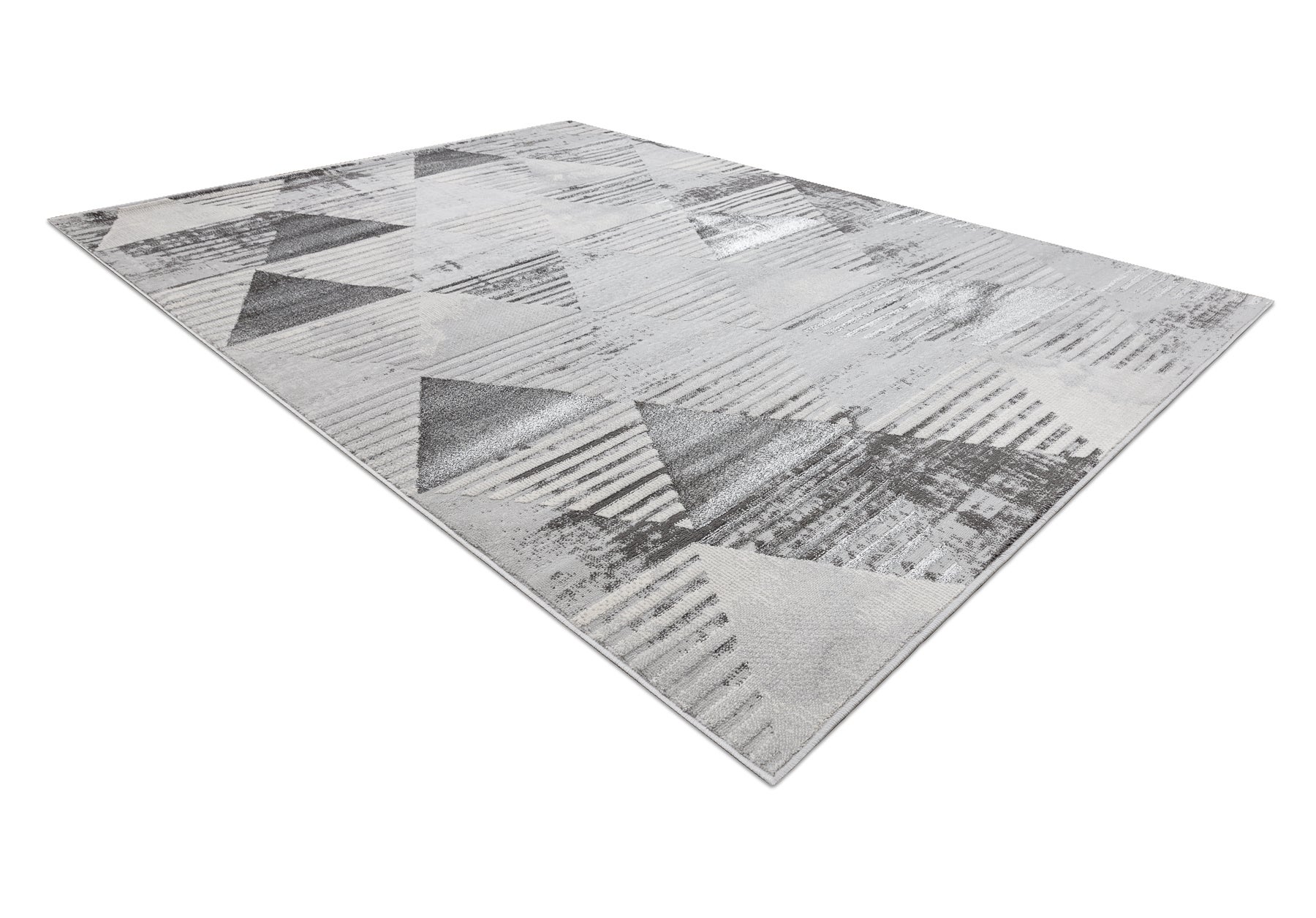 Dywan LIRA E1627 Trójkąty geometryczny, strukturalny, nowoczesny, glamour - szary 80x150 cm - 4