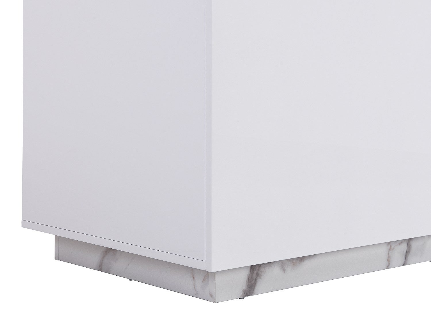 Ilot central de cuisine avec 2 portes et 1 niche en MDF - Effet marbre blanc - CORELINA - 7