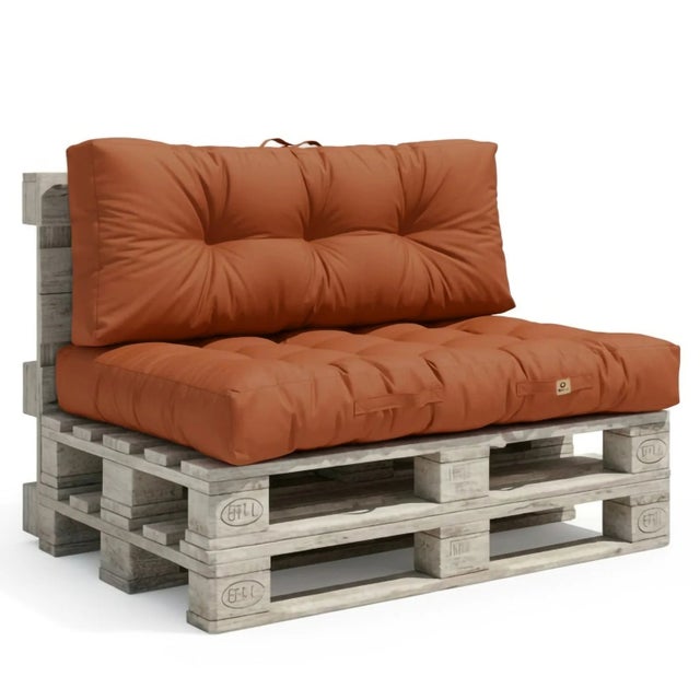 Coussins matelas pour palette 120X80X20 en polyester terracotta