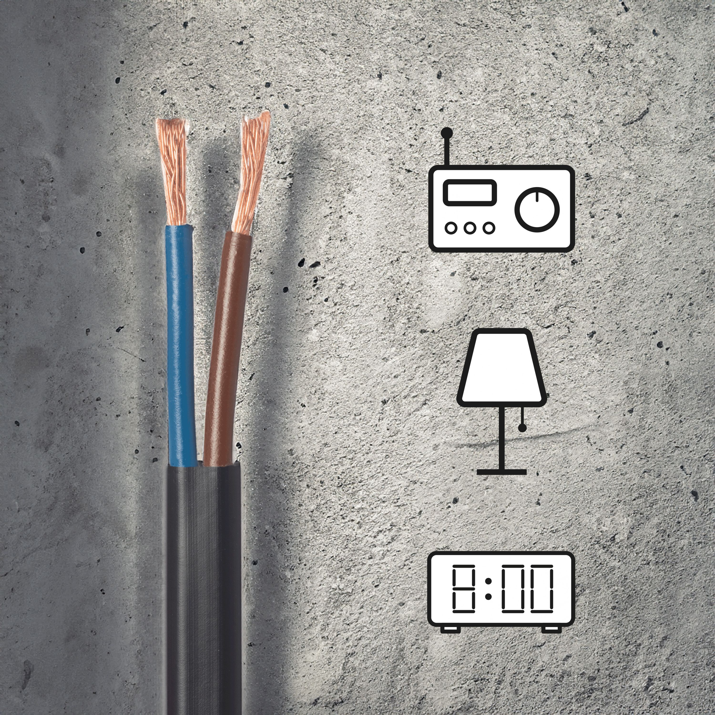 Cable eléctrico 2x0.75 mm² h03vvh2-f L. 15m negro - 3