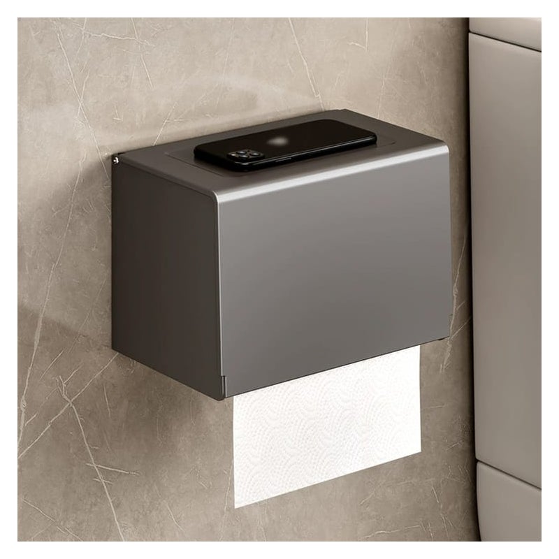 Uchwyt na papier toaletowy do łazienki, dozownik papieru toaletowego, bez wiercenia, 20 x 12 x 13 cm - szary