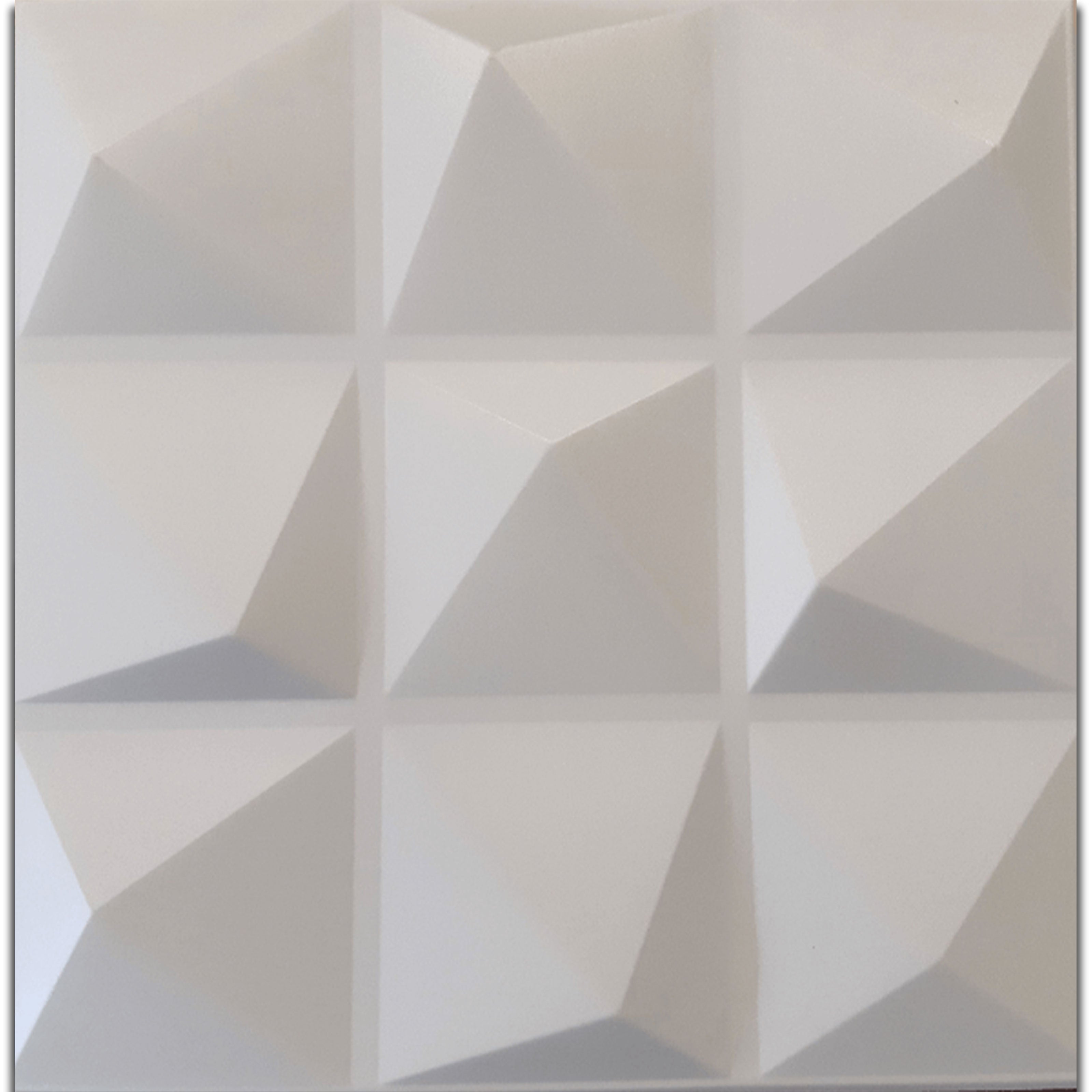 10/20m² de paneles 3d para techo o pared de eps (poliestireno compacto) 50x50x2cm blanco 4 modelos - 10m² de pirámides