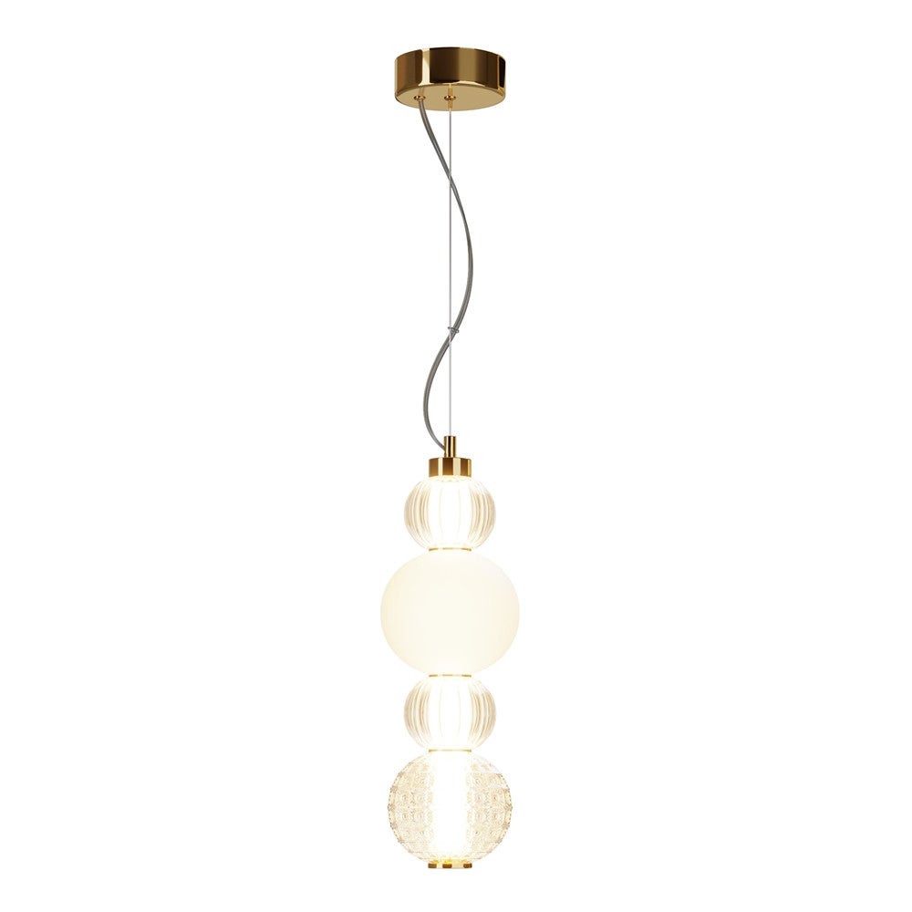 Lampa wisząca Collar mosiężno-złota LED 17W 3000K 950lm wym: 169 x 14,7 x 14,7 cm szkło Maytoni