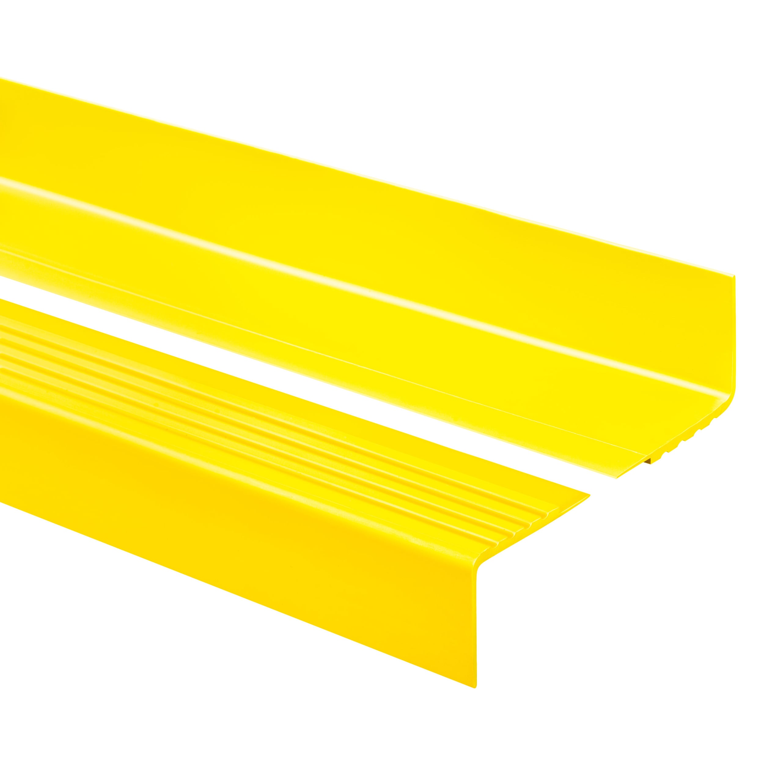 Profil schodowy 40x40 mm PVC na krawędzie stopni antypoślizgowy - 150 cm, żółty