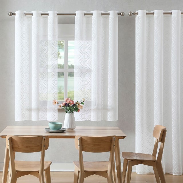 Cortina Transparente Con Ojales Art Solibra, 1 Panel Blanco 200x280 Cm, Para Salón O Dormitorio