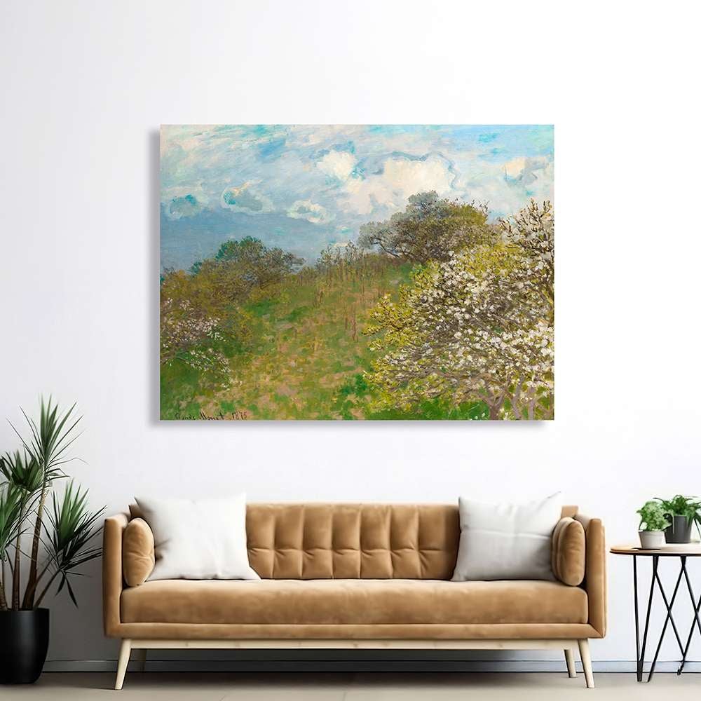 Tableau impressionniste Claude Monet, impression sur toile - Printemps - 80x60 cm - 2