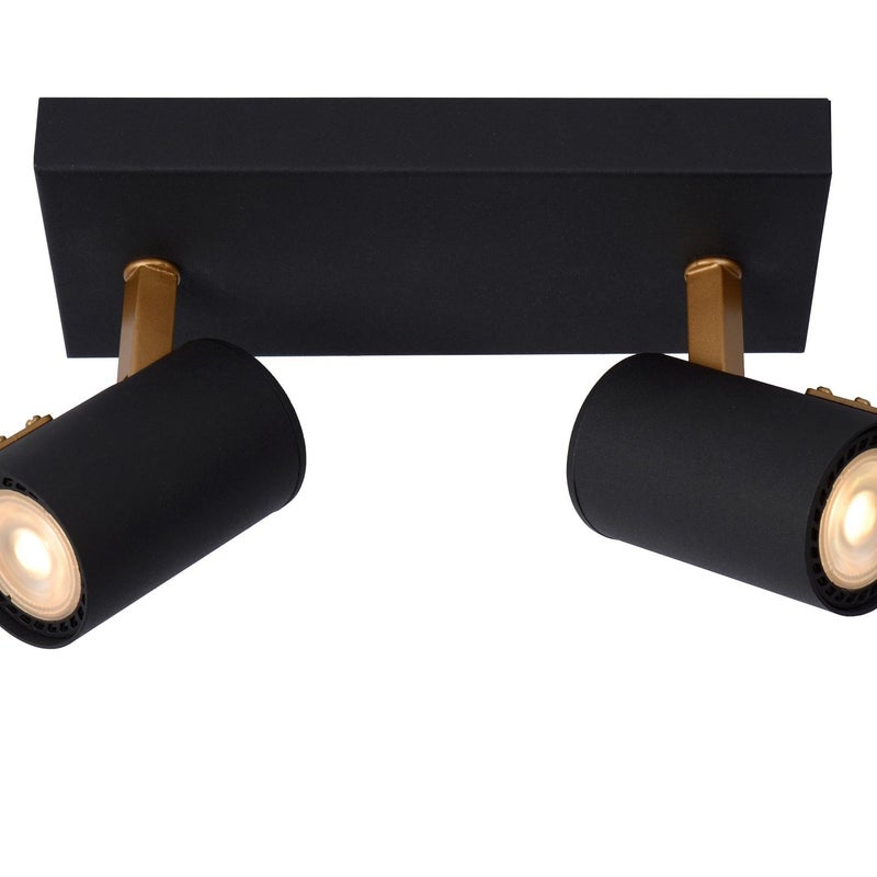 Lampa sufitowa GRONY czarno-złota 2xGU10x5W metal wym:15x10x22cm IP20 Lucide
