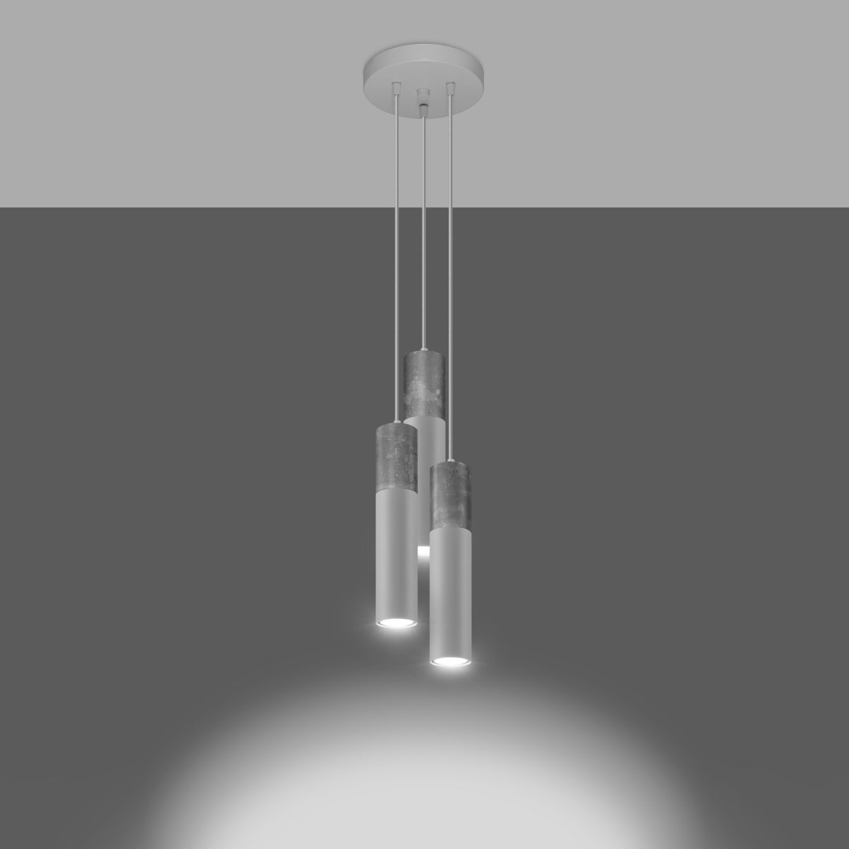 Lampa wisząca LUME 3P biały LED 3000K - 20x20x110cm Sollux