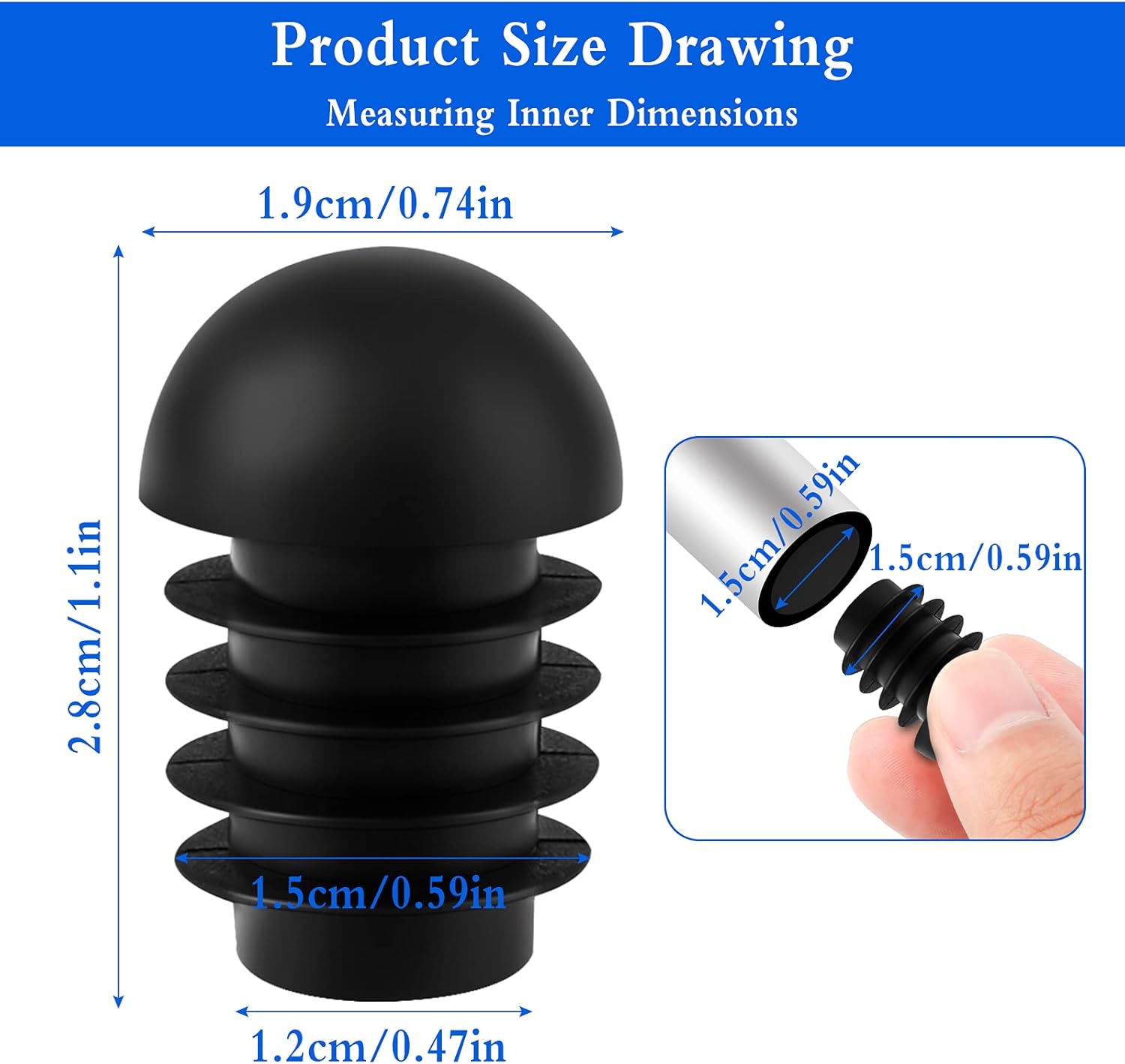 YouU 40x15mm Embout à Lamelles Rectangulaire Meubles Chaise Jambe