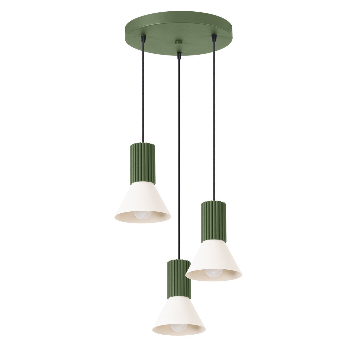 Lampa sufitowa ryflowana ESTRIA zielono-beżowa 3xE14x15W metal wym:120x30x30cm IP20 Sollux Lighting - 2