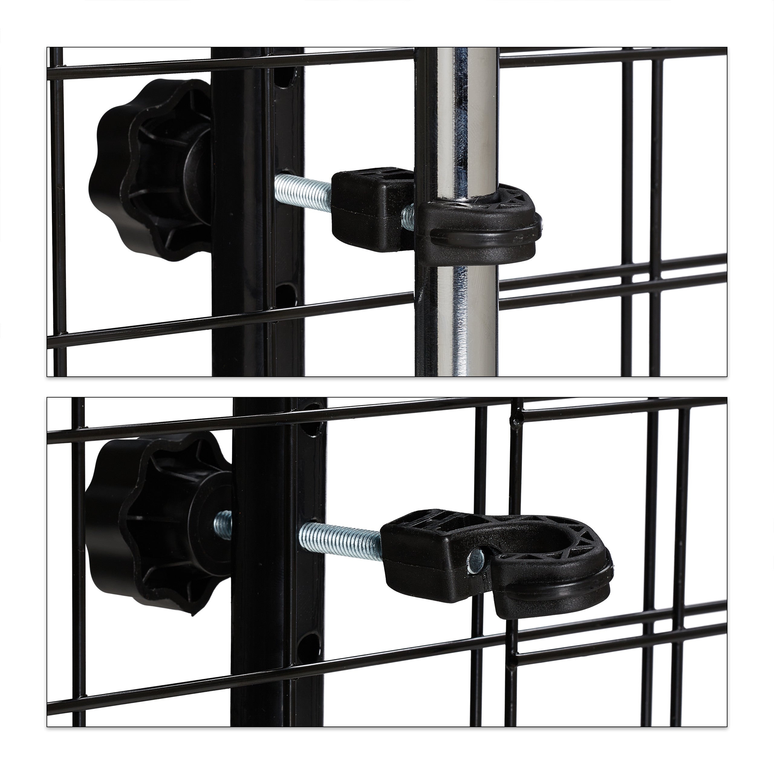 grille de séparation pour chien voiture, barrière universelle, largeur réglable, H x L 40 x 92-157 cm, noir, Relaxdays - 8