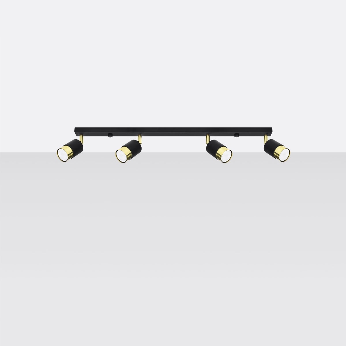 Plafon ALVOR 4 czarny/złoty LED 4000K - 81x5x18cm Sollux