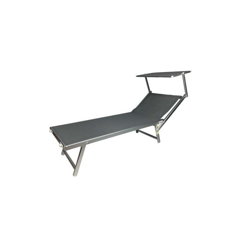 Transat de plage pliant en aluminium gris Rimini | Leroy Merlin