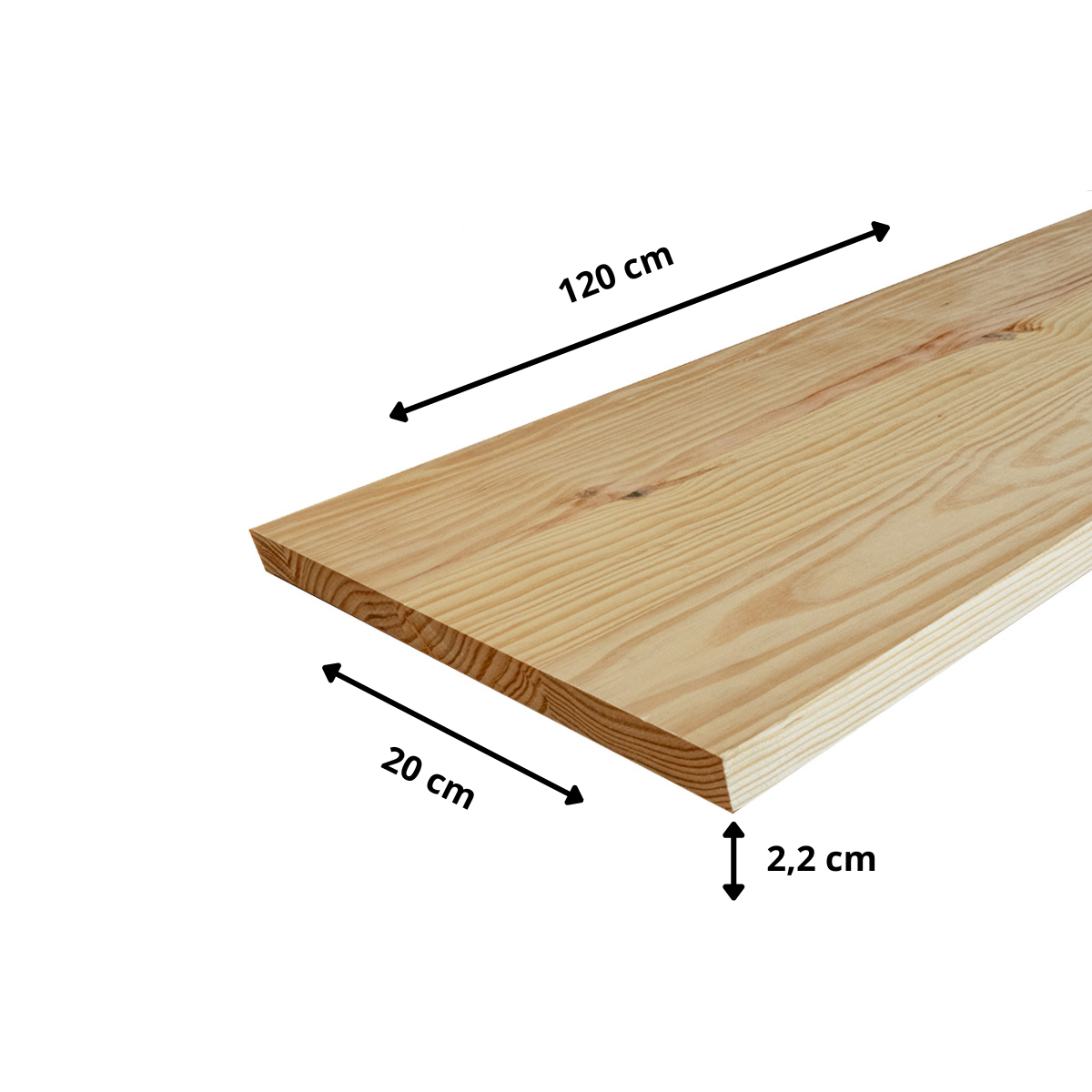 Tablette Pin Rustique bois massif, L.120 x l.20 cm, Ep.22mm - 4