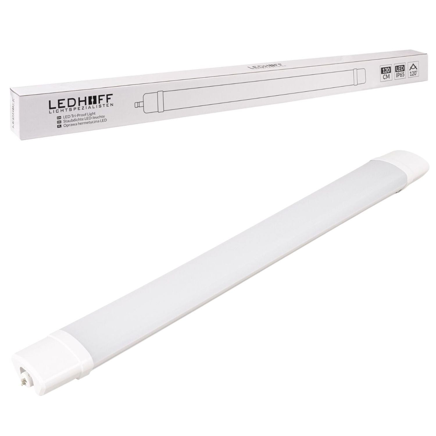 Oprawa hermetyczna Listwa oświetleniowa WODOODPORNA Świetlówka 120cm Lampa LED mocna 4800lm IP65 Neutralna - LEDHOFF