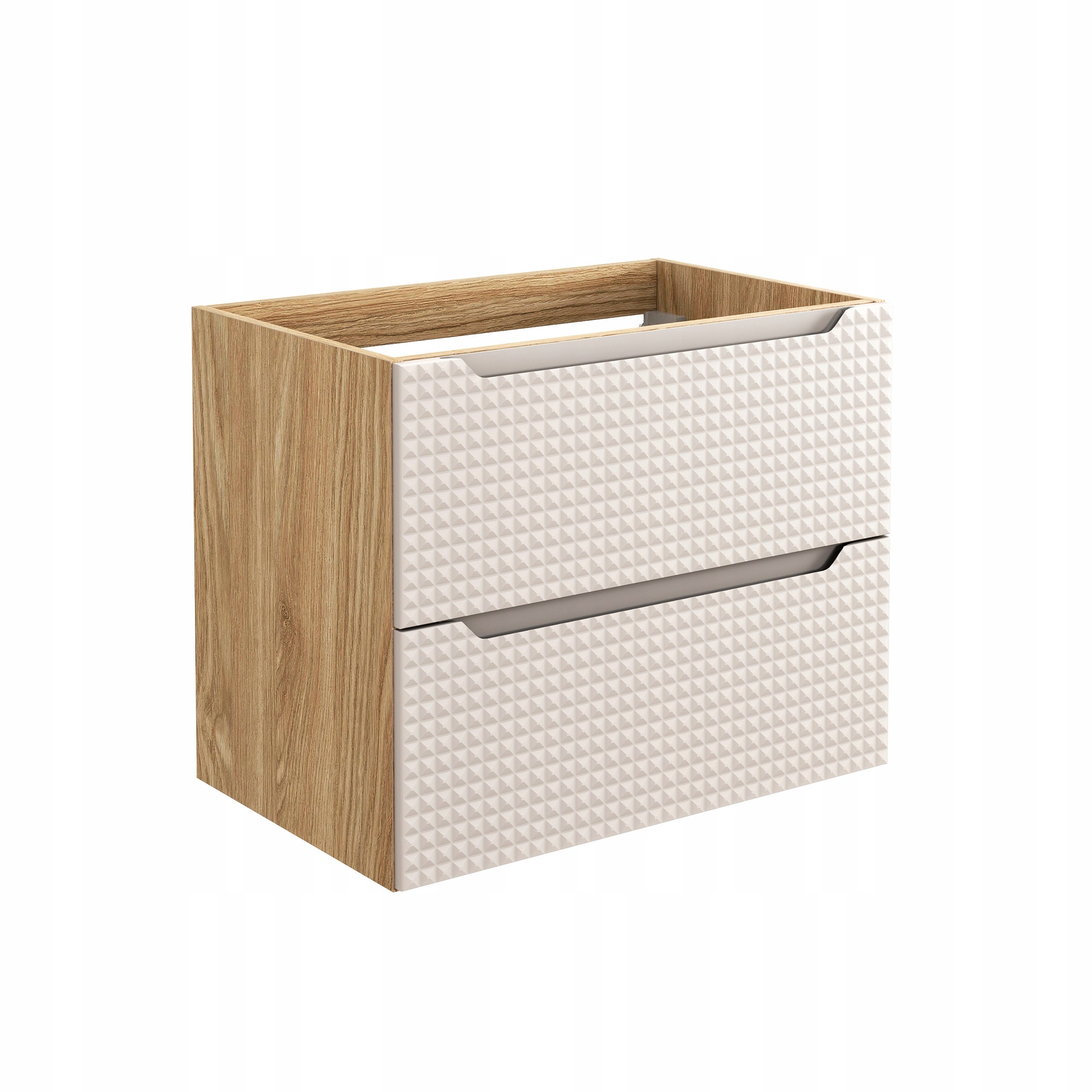 Szafka łazienkowa LUXOR 70 cm beżowa dąb olejowany front 3D MDF z szufladami - 9