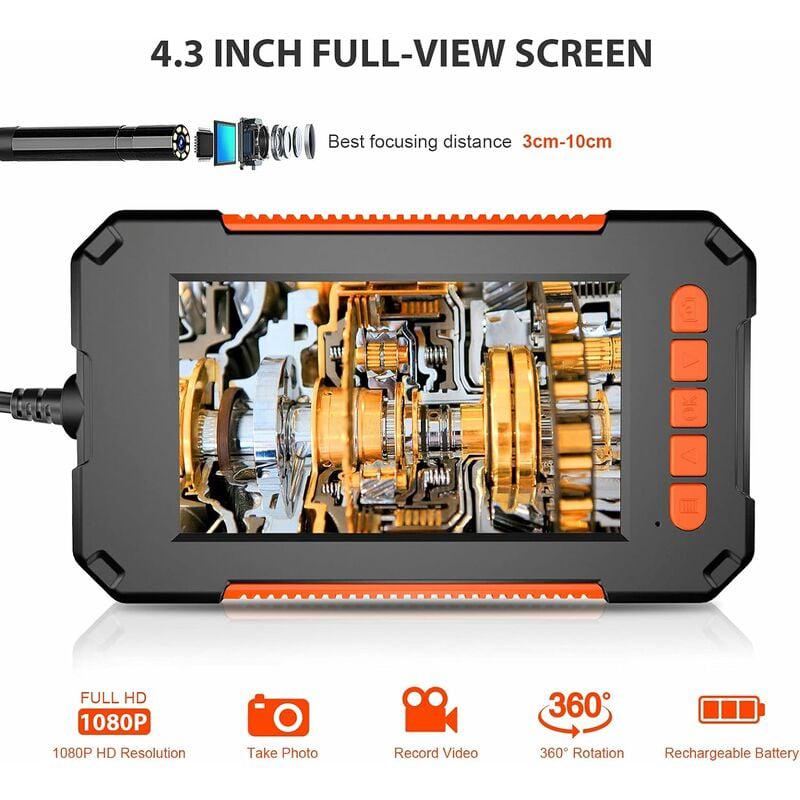 Endoscope Camera, Caméra Endoscopique 1080P HD, Camera d'Inspection Canalisation Écran LCD 4,3 Pouces, étanche IP67 avec 2600mAh, 10m Câble - 3