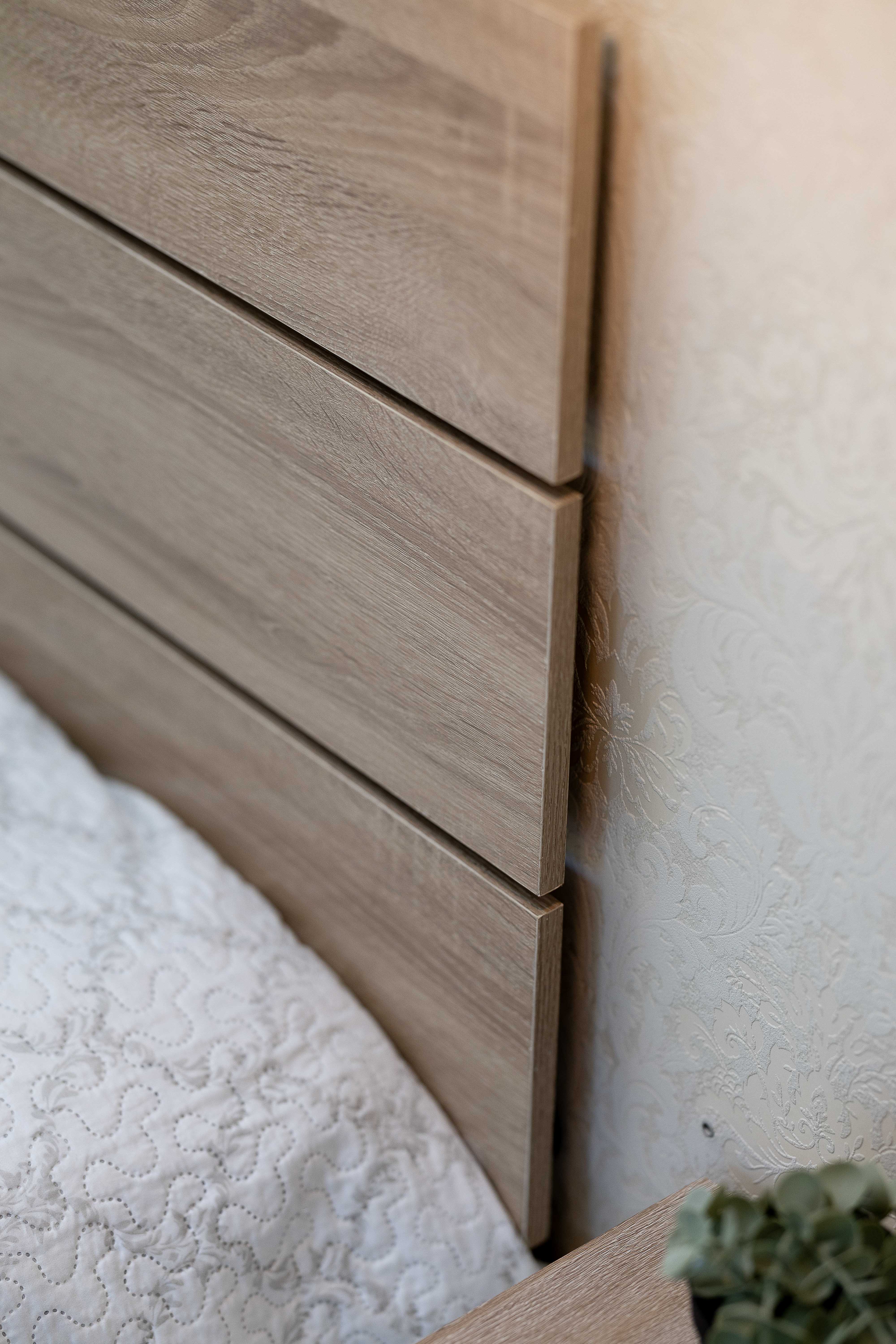 DUPI Cabecero Aitana de Madera para Cama de 150 cm – Estilo Nórdico, 160x59 cm, Fácil de Instalar – Color Taupé - 9