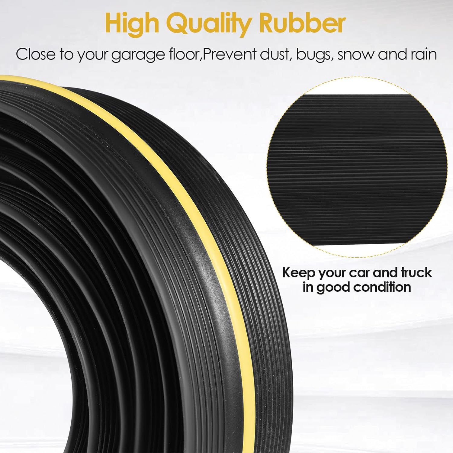 Joint de porte de garage 3 m Joint de seuil de porte de garage, bande de seuil de porte de garage, joint inférieur en caoutchouc - 2