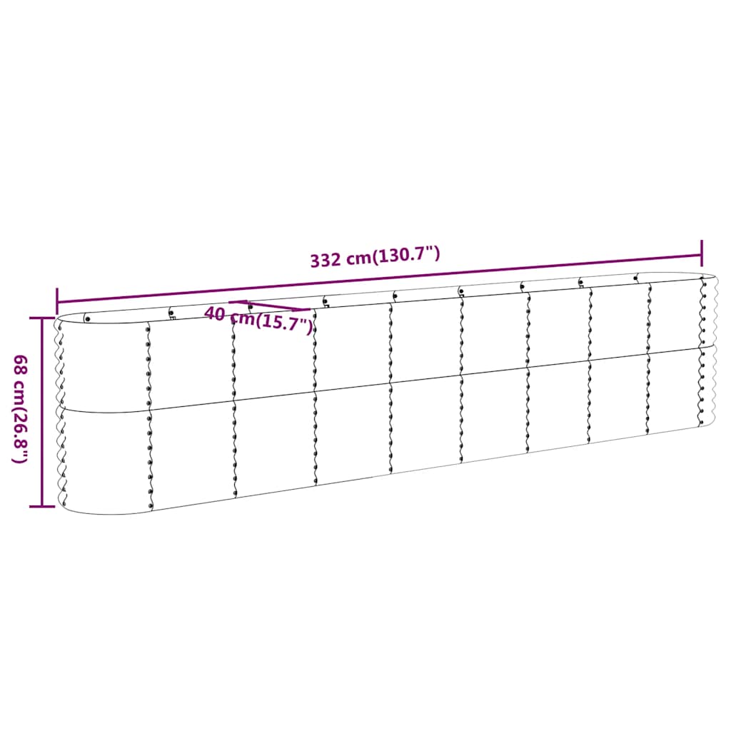 vidaXL Lit surélevé de jardin Acier galvanisé Anthracite - 5