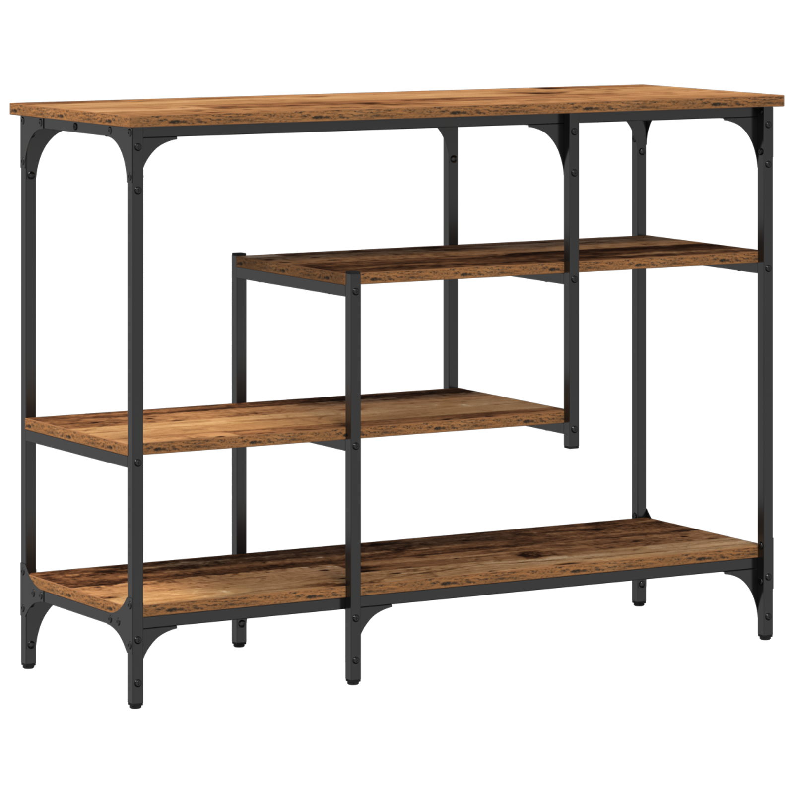Table console - HOMCOM - 2 tiroirs et pieds en bois - pour salon, entrée, couloir - 86 x 35 x 75 cm - chêne et blanc - Maison
