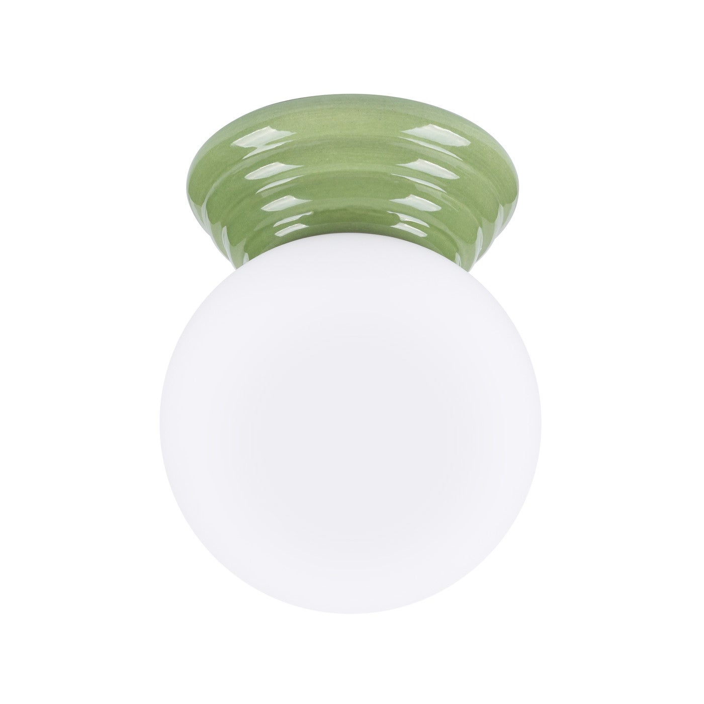 Lampa sufitowa ceramiczna szkliwiona ZORI zielono-biała 1xG9x8W ceramika / gips wym:12x12x16cm IP44 Sollux Lighting