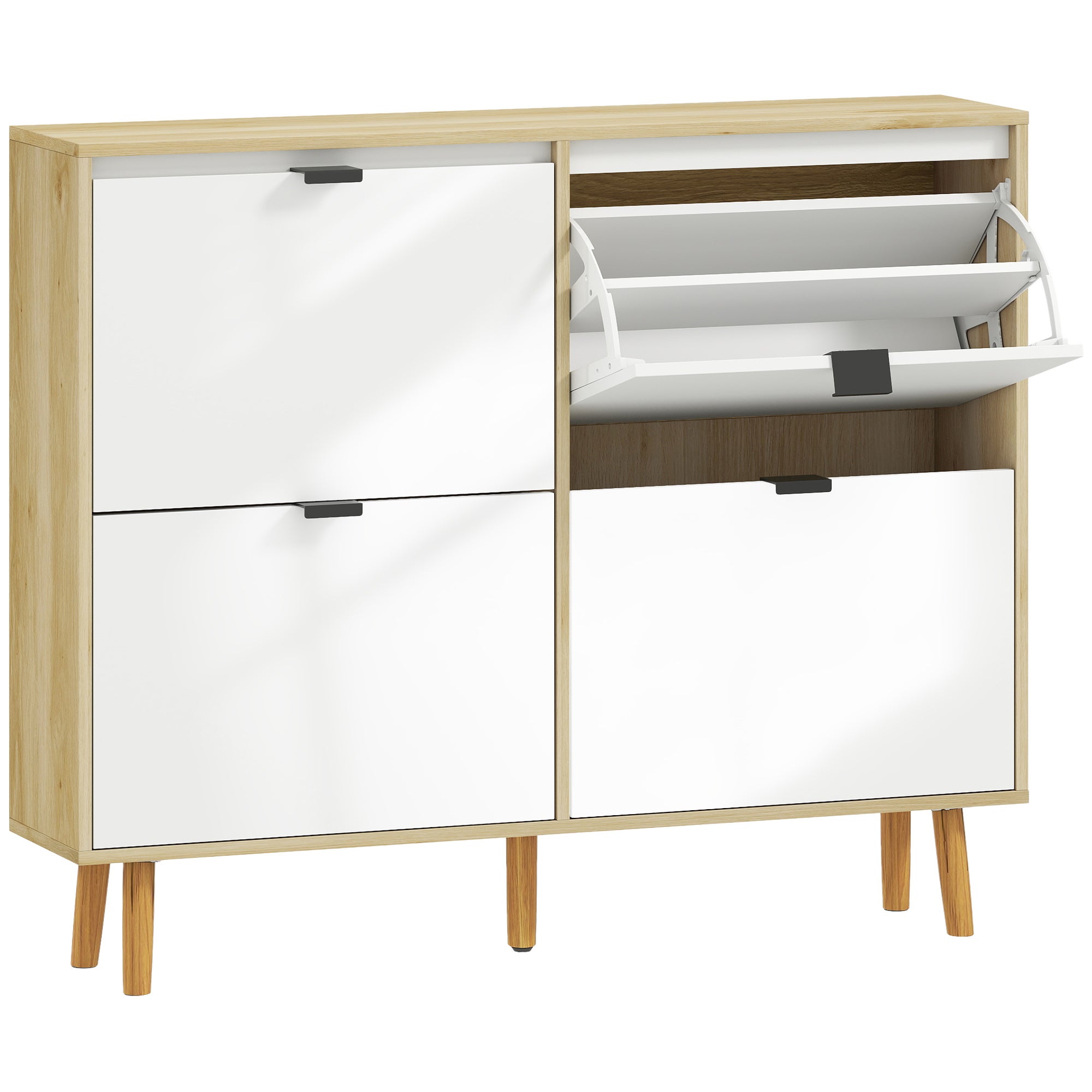 HOMCOM Meuble à Chaussures 12 Paires, Armoire à Chaussures étroite