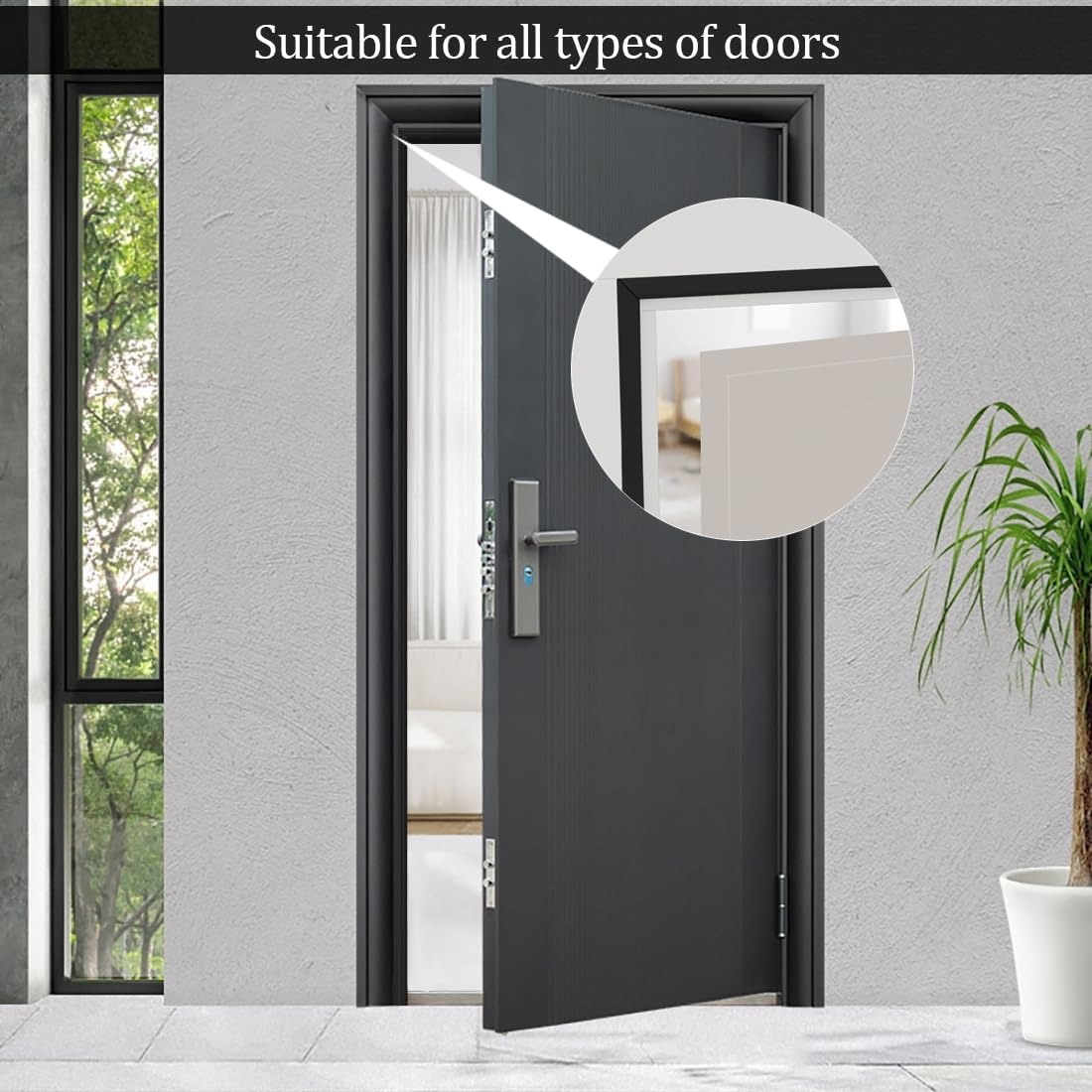 Burlete autoadhesivo para ventanas y puertas de 5 m - Sellado - Reduce el ruido y las corrientes de aire - 4