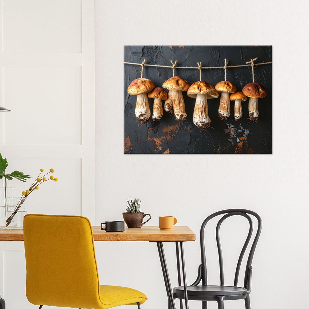 Obraz do kuchni restauracji baru jadalni, Suszone grzyby borowiki 90x60 - 2