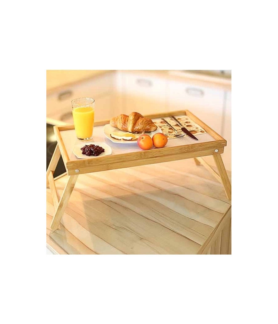 Trade Shop Vassoio Da Letto Pieghevole In Legno Di Bambu' Bamboo