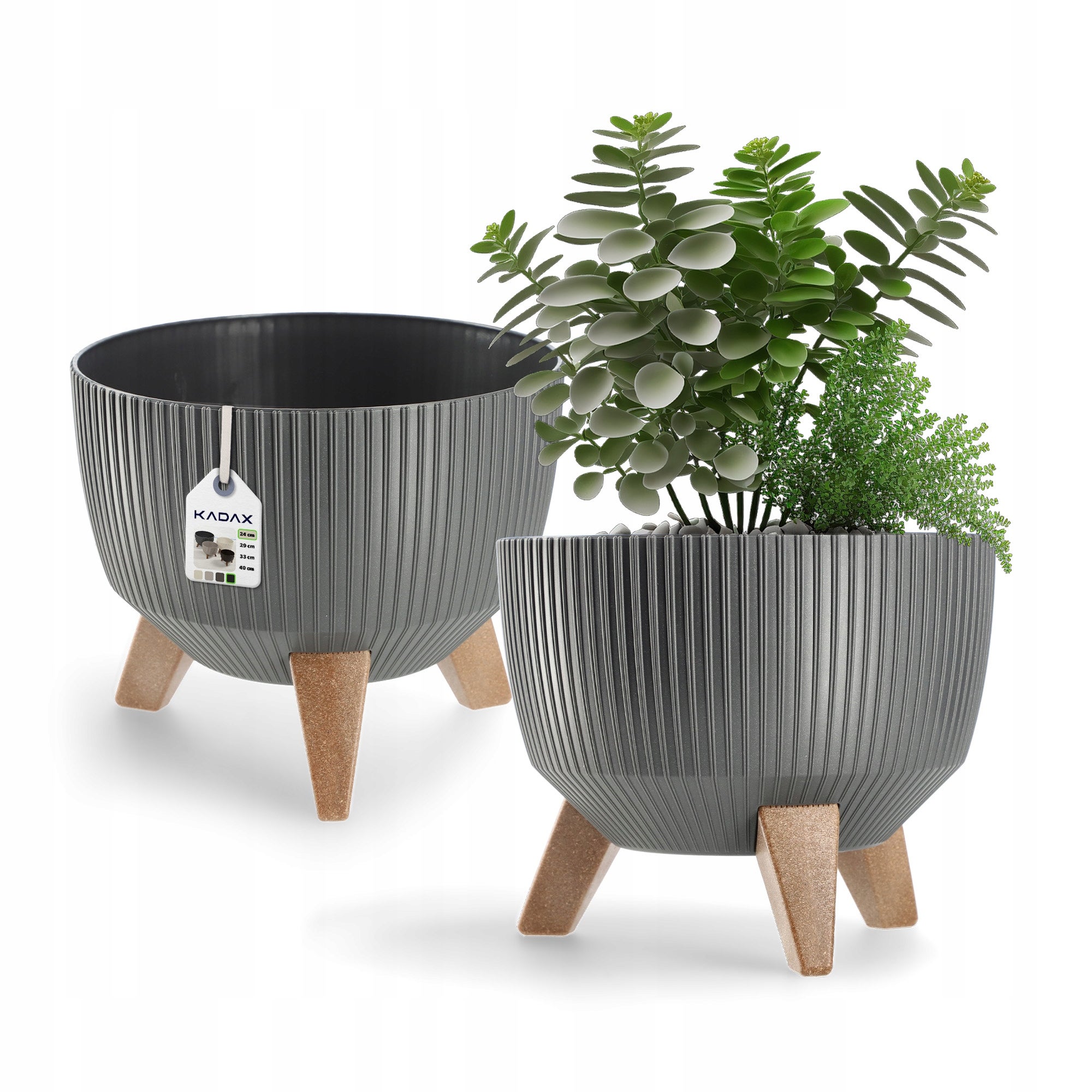 DONICZKA DONICA OGRODOWA Z NÓŻKAMI NA KWIATY DUŻA OKRĄGŁA WKŁAD MISA 24 cm