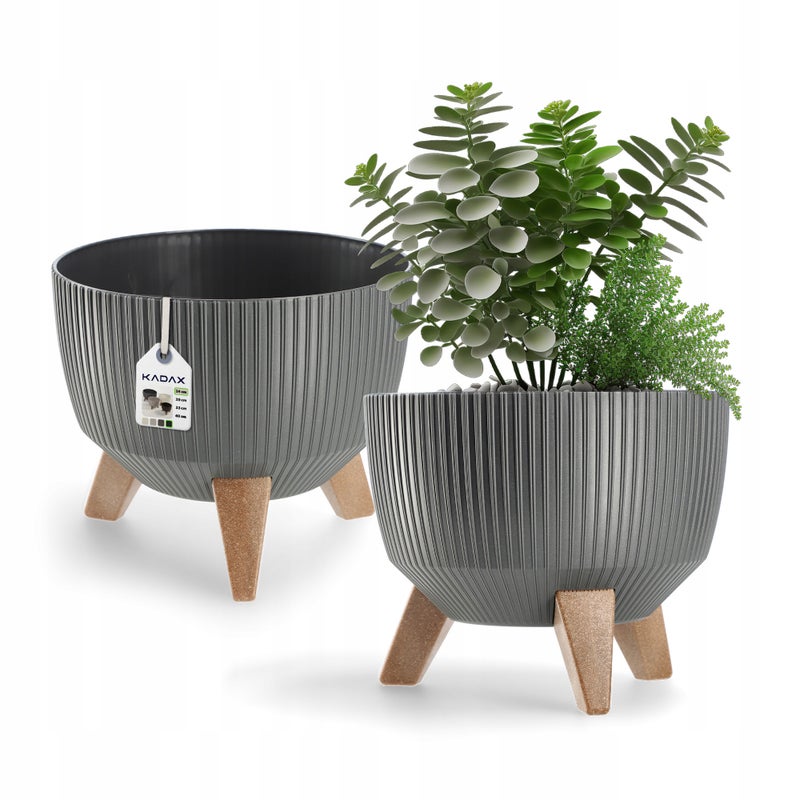 DONICZKA DONICA OGRODOWA Z NÓŻKAMI NA KWIATY DUŻA OKRĄGŁA WKŁAD MISA 24 cm