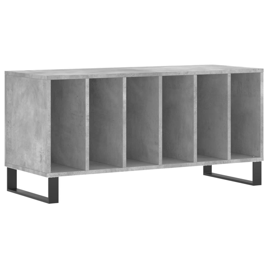Mueble de almacenaje | mueble discos madera contrachapada gris hormigón 100x38x48 cm cfw463978