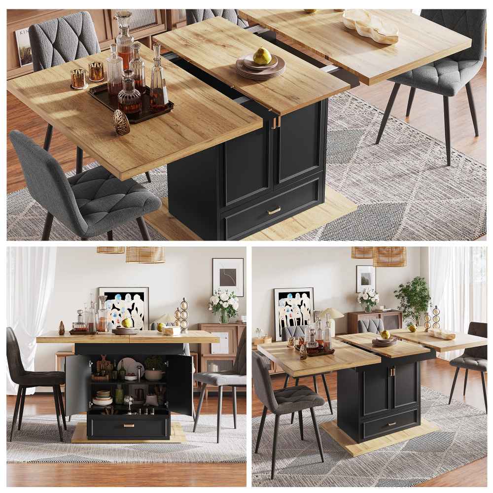 Rozkładany stół jadalny 110x80 cm z blatem z litego drewna do 140 cm dla 6 osób, stabilny i praktyczny