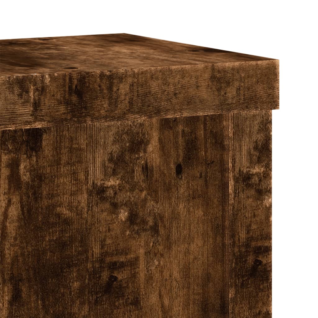 Support de plante, 2 pièces, chêne fumé, 10 × 10 × 18 cm - 7