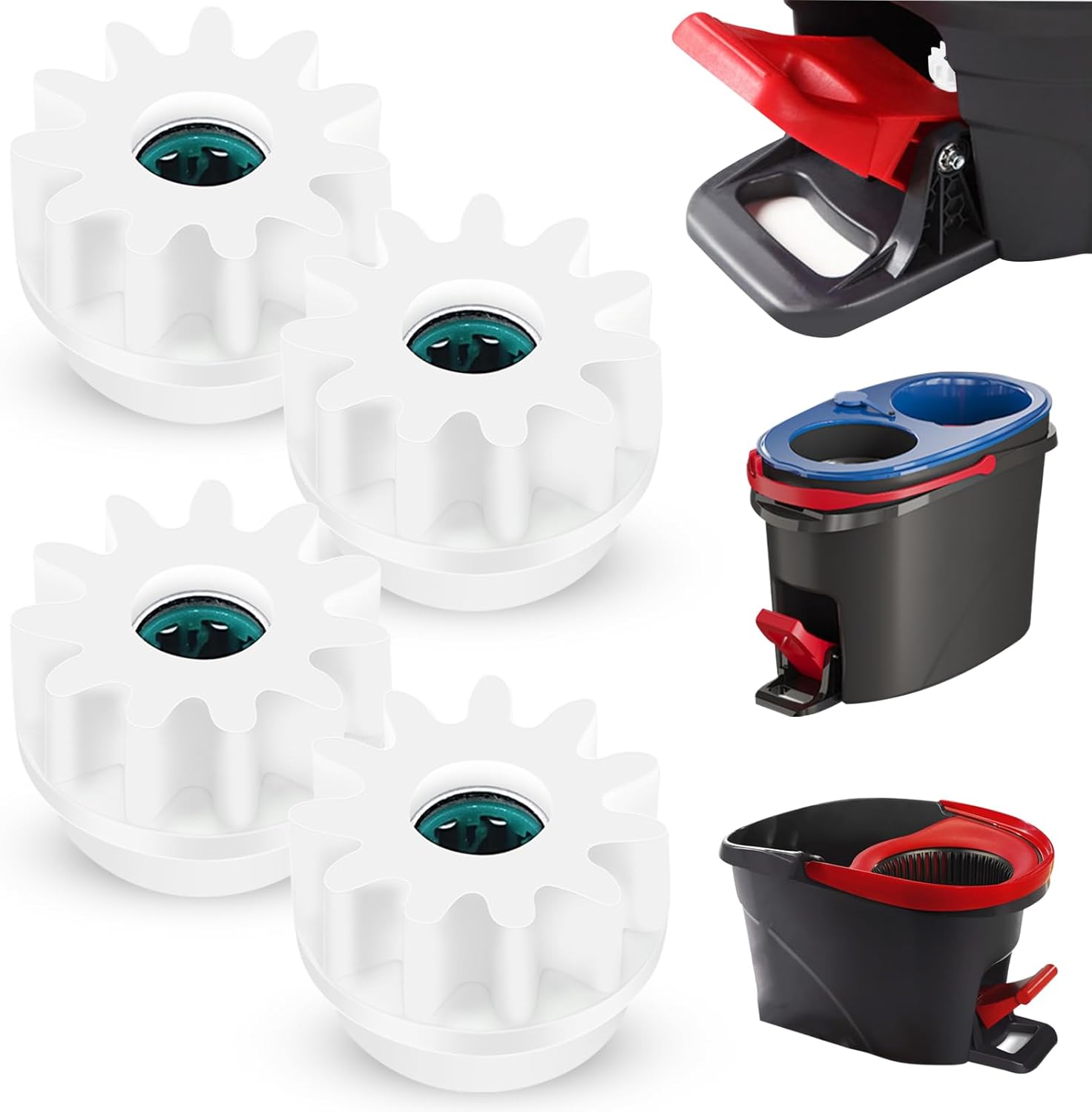 EIHI Kit 4 Pièces Rechange Spin Mop – Pignons, Roulements & Embrayage – Compatible O-Cedar, Vileda & Balais Rotatifs