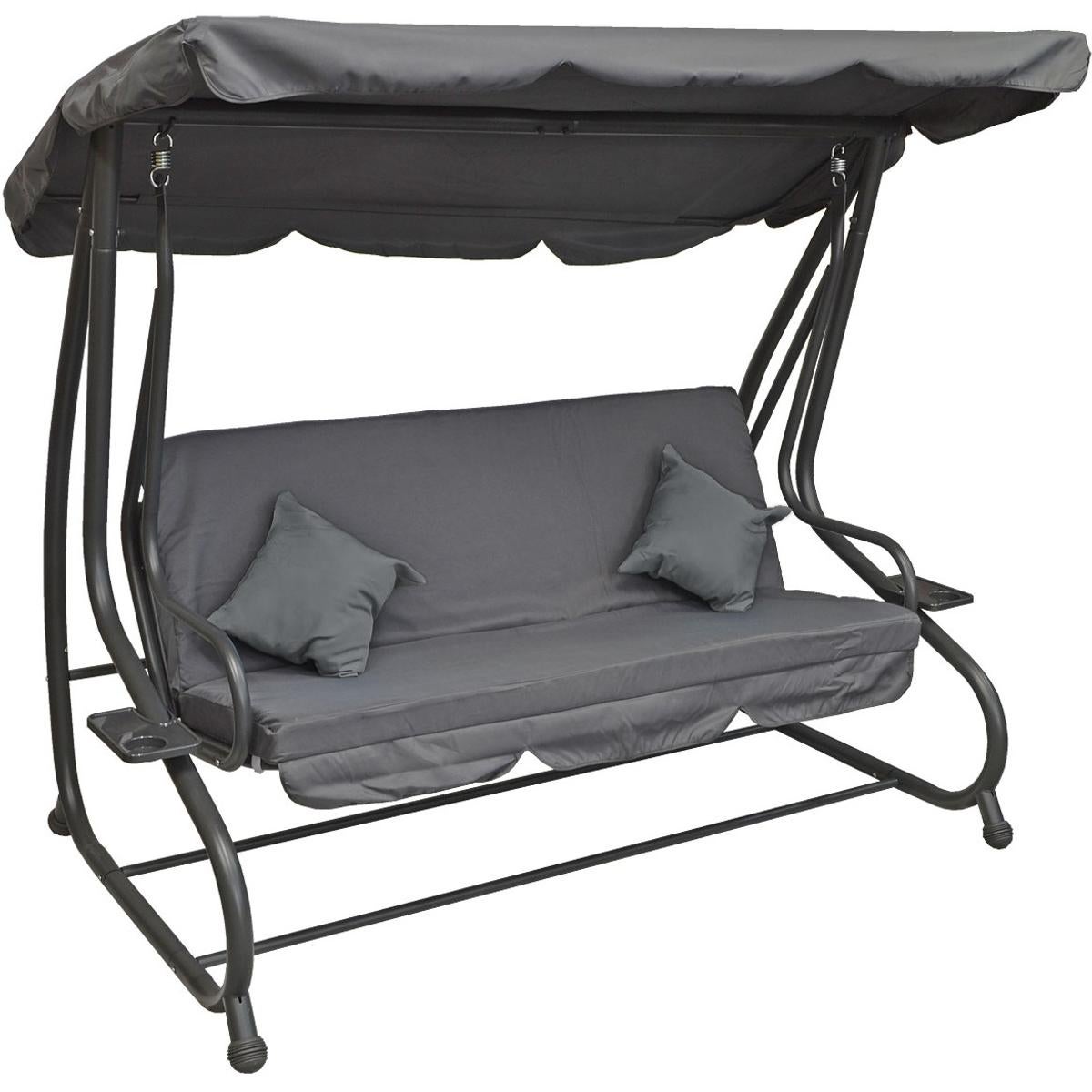 Huśtawka ogrodowo balkonowa Saska Garden Kasia 3 osobowa szara