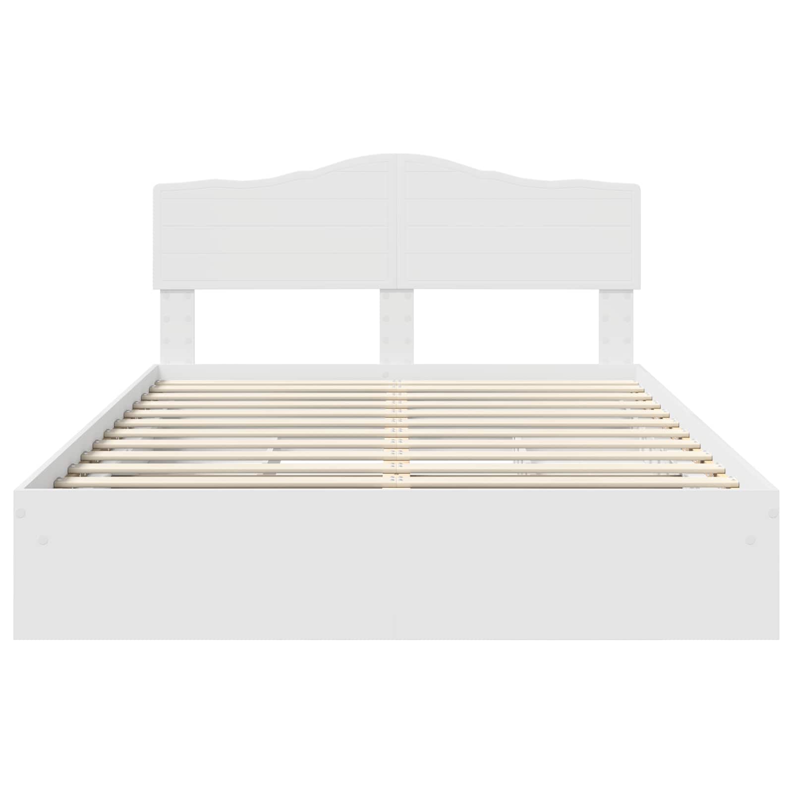 Lit de rangement réglable Blanc 140 x 200 cm panneau de bois - 8